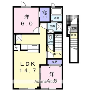 プライムガーデン【2階】の間取り